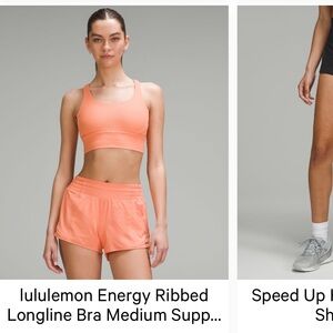 NWOT lululemon Energy Ribbed Longline Bra
Medium S, B-D Cups
Coral Kiss size 10